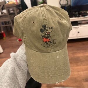 Olive Green Mickey Mouse Cap